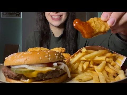 ASMR MCDONALD’S FEAST *QUARTER POUNDER WITH CHEESE, CHICKEN MCNUGGETS, FRENCH FRIES*