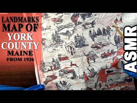Let's analyze: Vintage Landmarks Map of "Old York County" Maine, United States | ASMR soft spoken