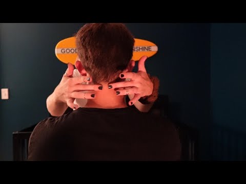 ASMR Real Person | Head, Neck, & Shoulder Massage, Back Scratching, Gentle Stroking (No talking)