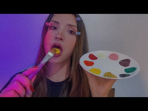 ♡ ASMR Spit Painting you 🎨  with edible paint🖌️ 💦ASMR en ESPAÑOL