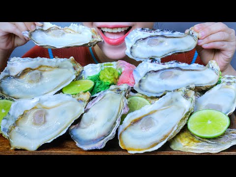 ASMR EATING RAW HYOGO OYSTERS , EATING SOUNDS | LINH-ASMR