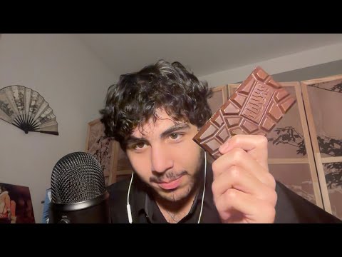 ASMR Chocolate Tapping Scratching Rambling and Eating