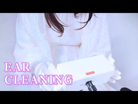 Soft Cotton Ear Cleaning ASMR 🤍 White Dress & Satin Gloves | Sleep Aid