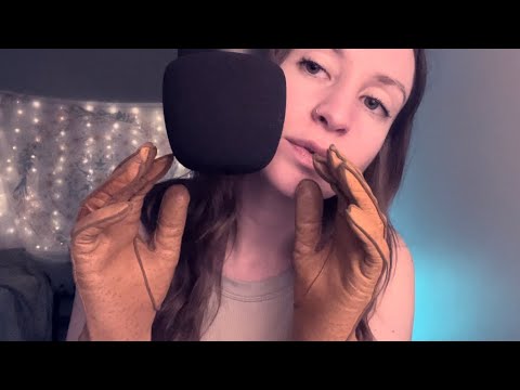 Tongue clicking ASMR w/ leather glove sounds (extremely tingly) 😍