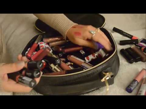 ASMR Makeup Bag Rummage | Lipsticks |No Talking | Super Tingly