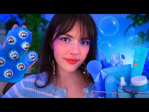 ASMR The Blue Spa 🫧 Skincare, Haircare, Layered Pampering