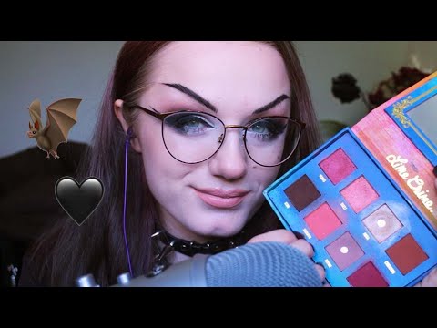 ASMR ✨ Goth Girl Does Your Makeup 🖤🦇 | Relaxing Up-Close Makeup Application 💖