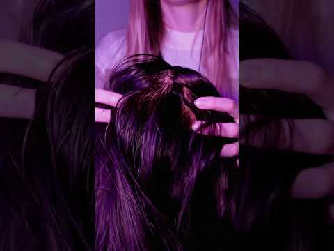 ASMR Massage to help you with your headache 💜 #asmrshorts #asmrhair #headmassage