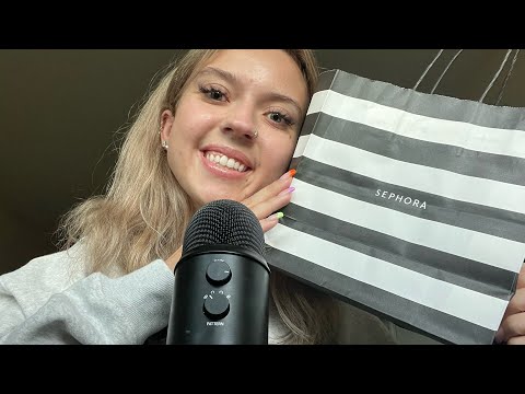 ASMR| Mini SEPHORA Haul/ Tapping on Makeup items & Whisper Ramble