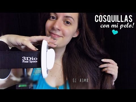 ♡ASMR español♡ COSQUILLAS CON MI PELO!♥ (hair sound, brushing)