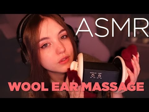 ASMR 🎀 Soft Breathing and Ear Massage with Wool 🎀 1 Hour 🎀