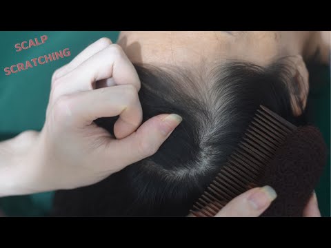 ASMR Hair Parting And Nape Scratching, Scratch Sounds For Headache Relief