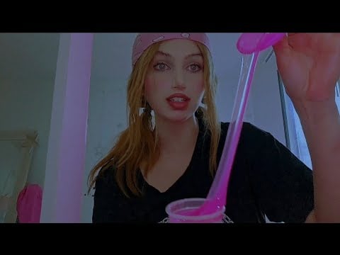 Touching slime for the first time/reviewing slimes (asmr sounds) 