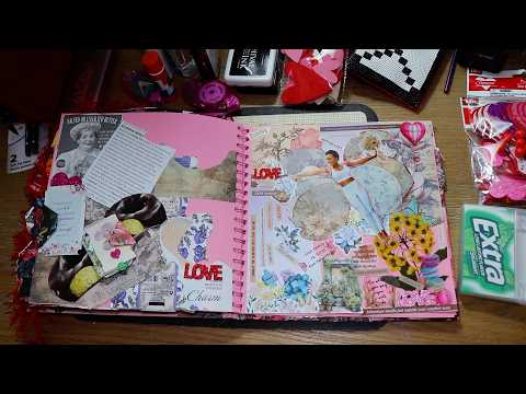Paper Dolls | SCRAPBOOKING ART Febuary JOURNALING 28 ASMR Chewing Gum Sounds