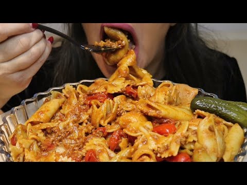 ASMR BOLOGNESE PASTA DIFFERENT SHAPES MUKBANG no talking CREMA ASMR #asmr #mukbang #bolognese #pasta