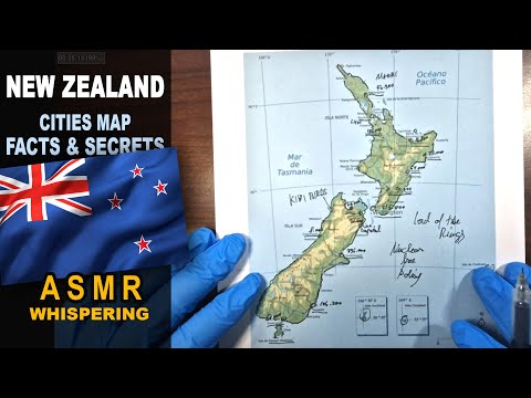 ASMR: Map of NEW ZEALAND Tracing | Main Cities Less Known Facts and Highlights | ASMR maps and facts