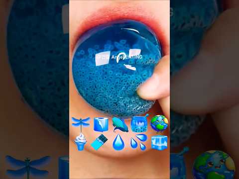 @AngelEATING777 asmr (BLUE FOODS) EMOJI FOOD KOHAKUTO HONEY JELLY 파란색 디저트 먹방 코하쿠토 꿀젤리 eating sound