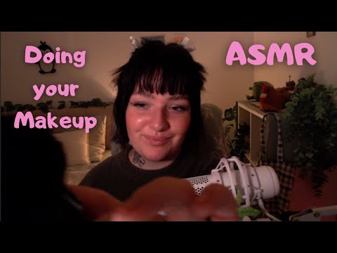ASMR Doing Your Makeup | personal attention, up close whispering, tapping, tongue clicking
