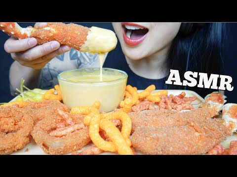 ASMR HOT CHEETOS KING CRAB + ONION RINGS + CHEESE SAUCE (EATING SOUNDS) NO TALKING | SAS-ASMR