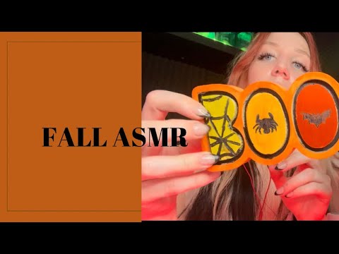 FALL 🍁 🍂🎃 ASMR (candy corn eating/wood tapping/brushing)