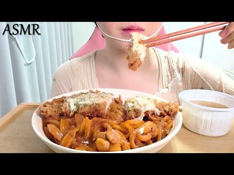 불닭우동에 돈까스 이팅사운드🔥🍜 CREAMY FIRE CHICKEN UDON &NOODLEPORK CUTLET MUKBANG
