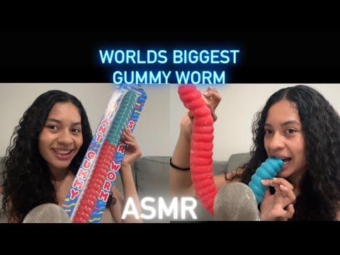 ASMR Eating worlds largest gummy worm (eating sounds)