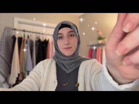 ASMR- Bestie helps you pick a hijab 🧕 (my hijab collection)