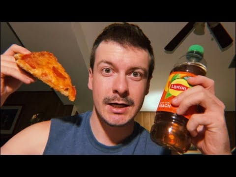 Eating pizza and combing your face