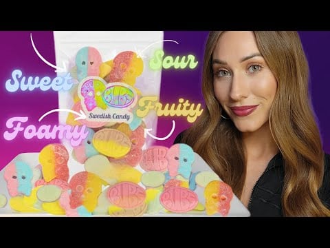 ASMR | Trying *VIRAL* Swedish Candy!! 🇸🇪🍬 UP-CLOSE Marshmallow Chewing Sounds🍓☁️🍌 (Mukbang)