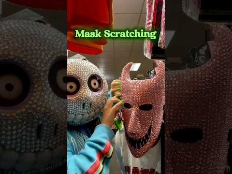 Mask scratching ASMR with my friend in spirit Halloween 😍🎭 #nightmarebeforechristmas #publicasmr