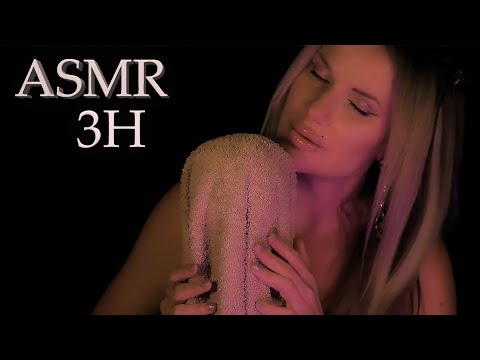 3 HOURS ASMR 😴 White Noise and Towel Scratching for Deep Sleep, Rain sounds (No Talking)