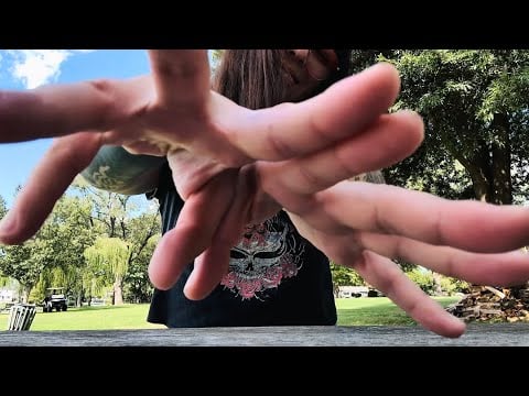 Outdoor ASMR💚 Hand Movements + Hula Hooping😍