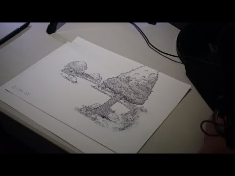 LIVE ASMR Drawing Scenic Landscape for Mental Health