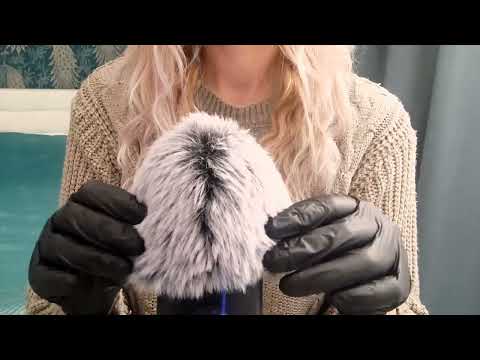 ASMR Black Latex Gloves | No Talking | Fluffy Mic & Tingly Sounds (Sleep)
