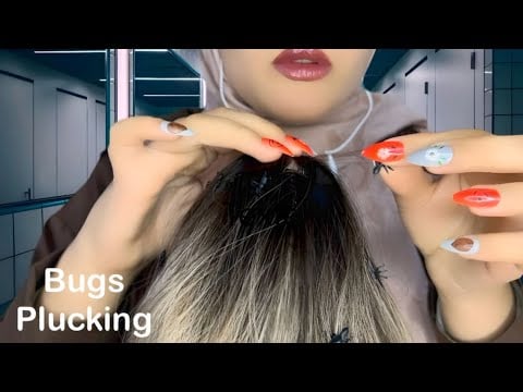ASMR Girl In The School Bathroom Plucks Your Lice & Bugs (gum chewing, massage)