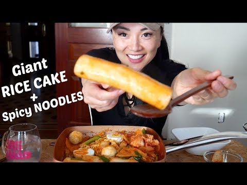 Easy GIANT Spicy Korean Rice Cake 떡볶이 and NOODLES (Cooking + Eat with me) | SAS-ASMR MUKBANG 먹방 ASMR