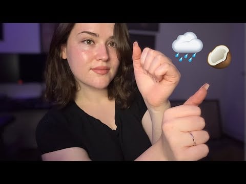 ASMR Coconut Rain (mouth sounds + mic scratching)