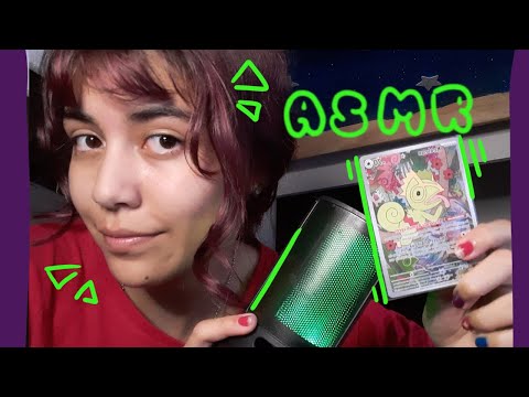 ASMR - mostrando minha coleção de cartinhas Pokémon!! *talking* *tapping*
