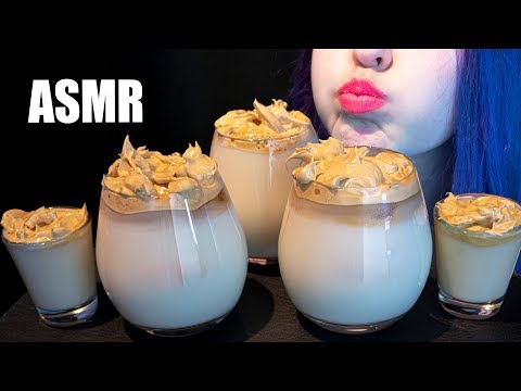 ASMR: TIKTOK TREND COFFEE w/ THICK WHIPPED TOPPING | Dalgona Coffee 🍦 Drinking [No Talking|V] 😻