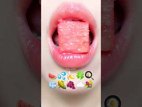 Asmr Eating Jelly Watermelon Wax Candy Emoji Food 🍉🍌💦 #asmr #mukbang #emojichallenges #eating