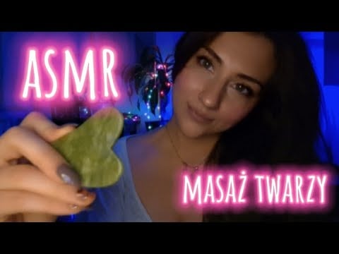[ASMR PL] Relaksujący masaż twarzy kamieniem Gua Sha 💓😴 (szept, osobista uwaga)