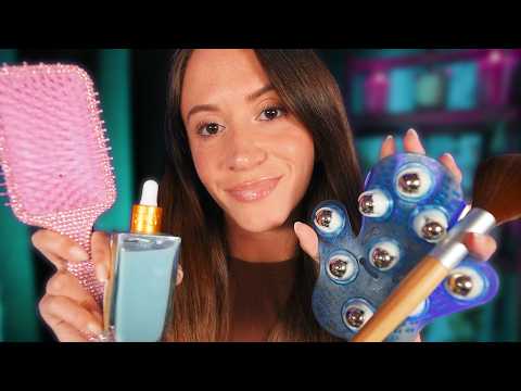 ASMR Personal Attention While You Sleep 🌙 (skincare, hair brushing, massage)