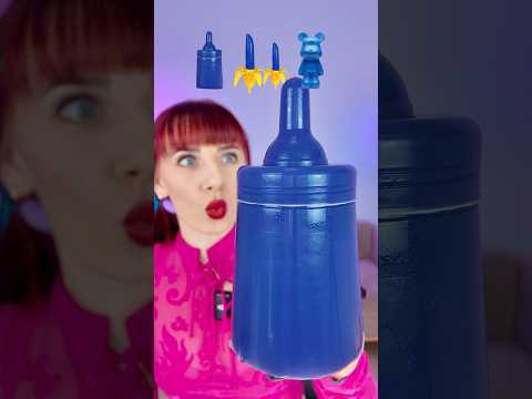 ASMR Eating Blue Giant Gummy Bottle, Bananas #mukbang 💙