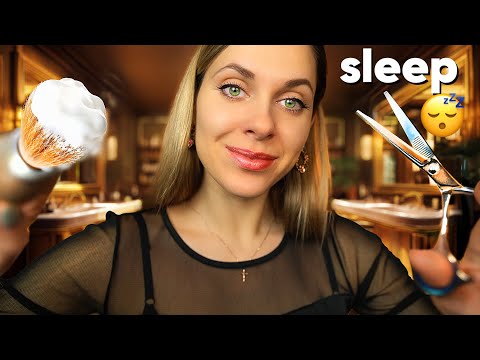 ASMR 3 Hours 💈 Sleep Inducing Barbershop Haircut, Massage Roleplay and RAIN