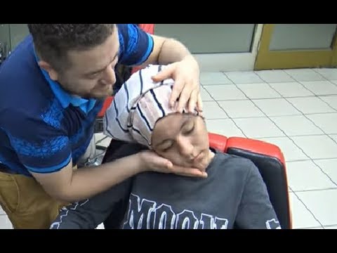 ASMR⭐MASSAGE TURKISH BARBER 💈⭐FEMALE ,foot , back, arm, facial massage⭐BAYAN ,sırt ,kol,yüz masaj'ı