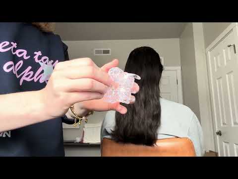 ASMR Hair Play - brushing, combing, scalp scratching