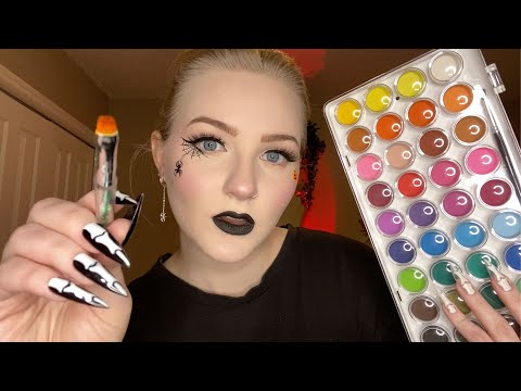 ASMR MEAN POPULAR GIRL DOES YOUR FACE PAINT(HALLOWEEN 👻🎃)