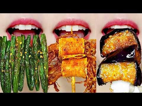ASMR 🍢Spicy Mara Skewers & Rose Mara Xiangguo EMOJI MUKBANG 마라꼬치 & 로제 마라샹궈 먹방 Eating Sounds
