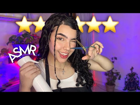 ASMR: BARBEARIA DE MELHOR AVALIAÇÃO | corte de cabelo, barba e massagem facial 💈✂️