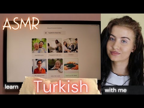 ASMR learn TURKISH with me FOR BEGINNERS with BABBEL (soft spoken, talking breaks) for SLEEP 😴💤